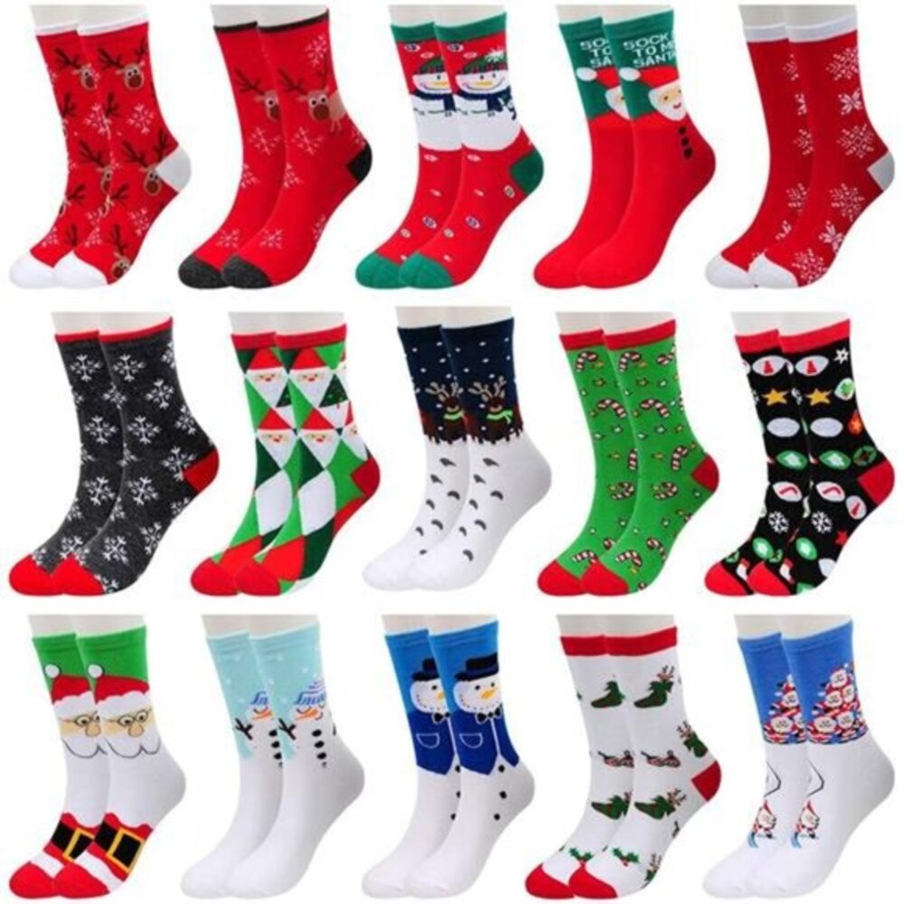 15 Pairs Women's Christmas Socks Gifts for‎ Girls Funny Novelty Colorful Socks